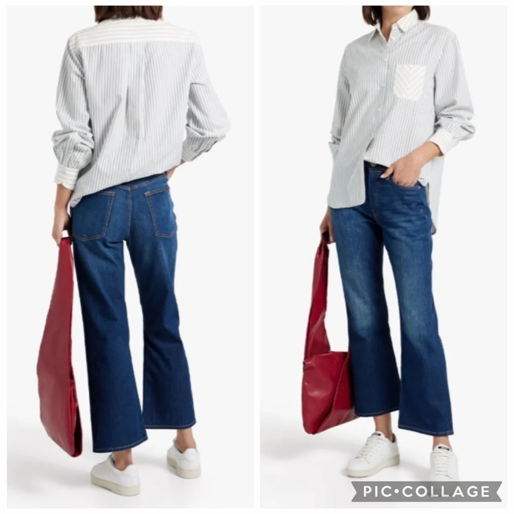 Rag & Bone Maya cropped high-rise flared jeans Minimalist Sleek Casual Size 23